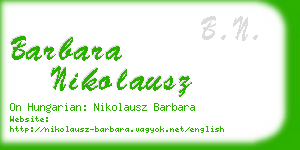 barbara nikolausz business card